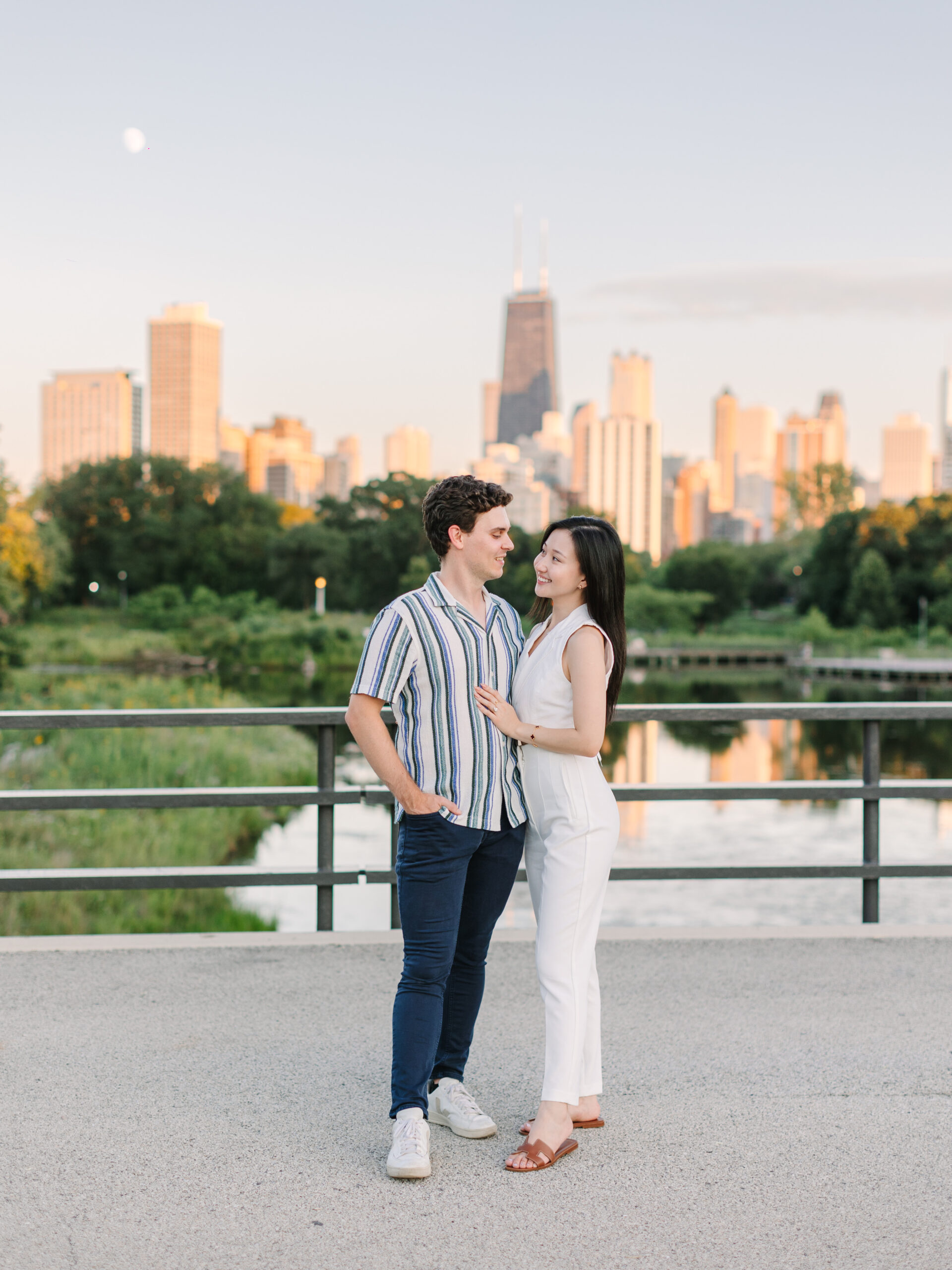 Engagement portraits at the Honeycomb in Lincoln Park