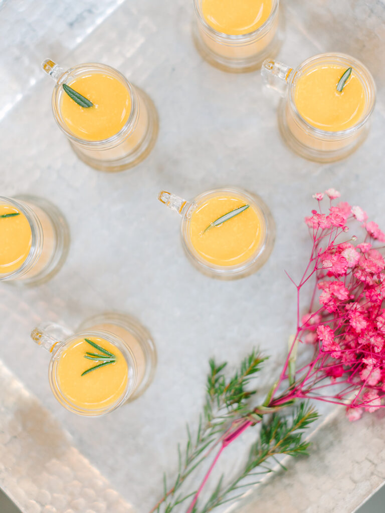 Hearty Boys Catering Appetizers are passed during cocktail hour at The Fairlie. by Ashlee Cole Photography