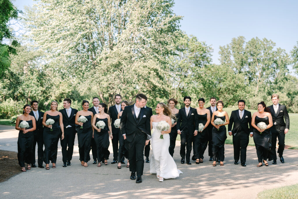 wedding party photos at arrowhead golf club
